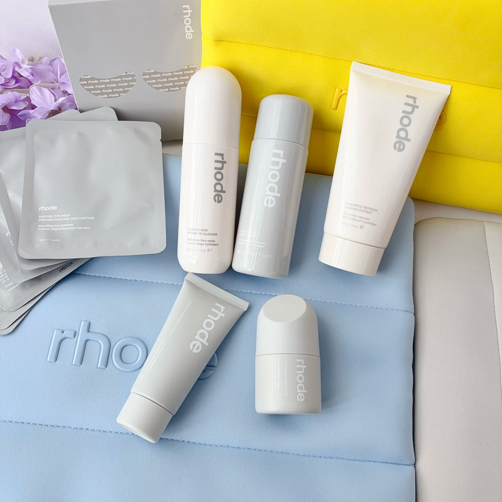 Rhode Skincare Essentials – Glazing Milk, Pineapple Refresh, Face Cream & Eye Patches